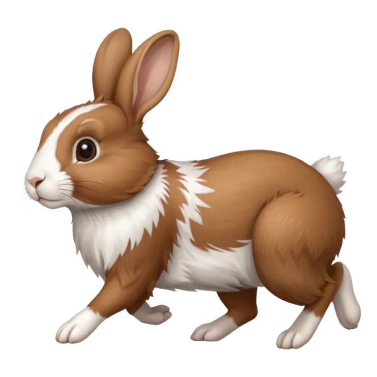 High resolution of a running farm rabbit sticker