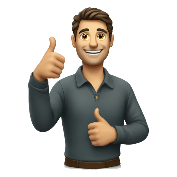 Smiling Italian man showing thumbs up  sticker