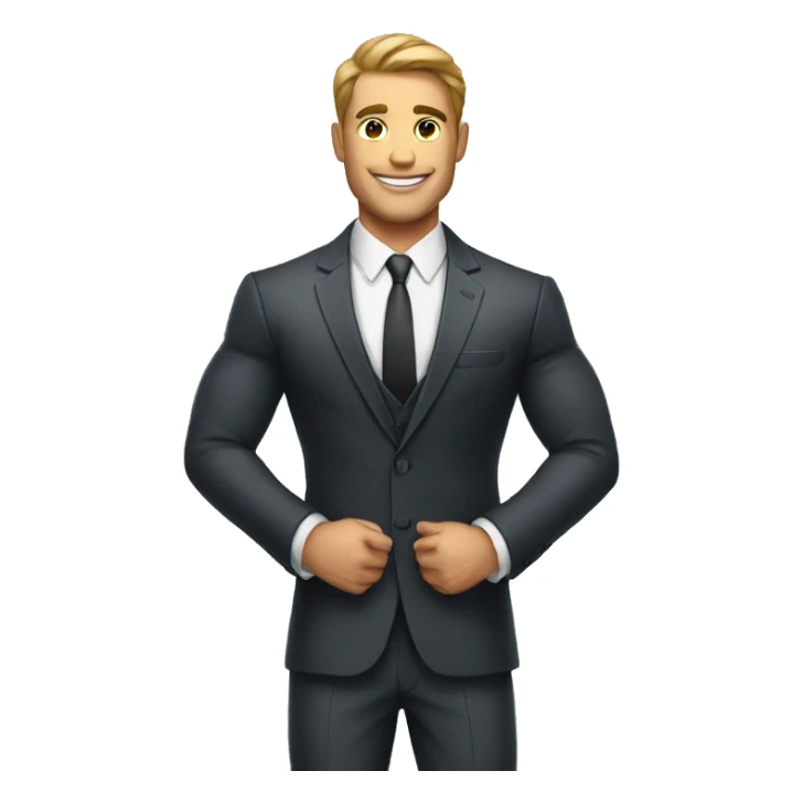 A handsome muscular man in a suit sticker