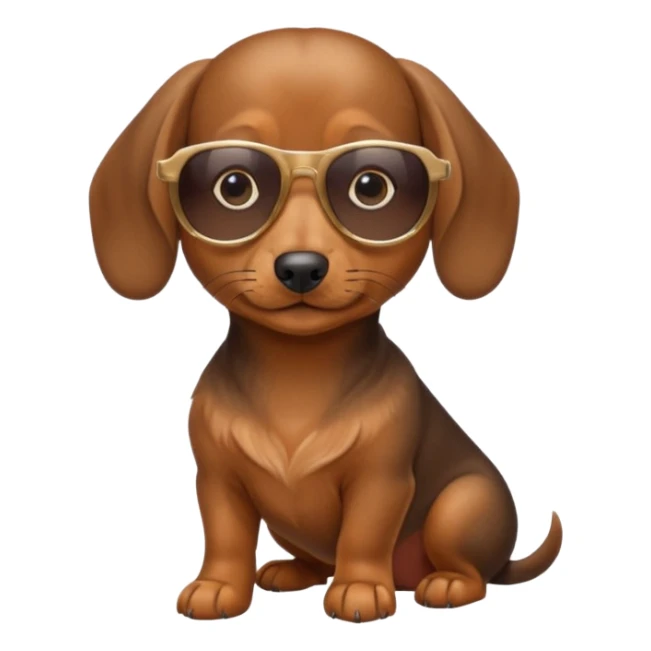 Miniature dachshund with sunglasses  sticker