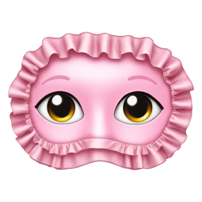 Light pink Frilly satin bedtime mask sticker
