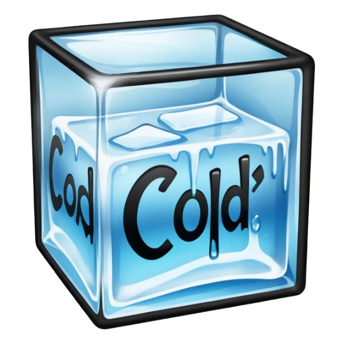 the word COLD  in graffiti in a ice cube sticker