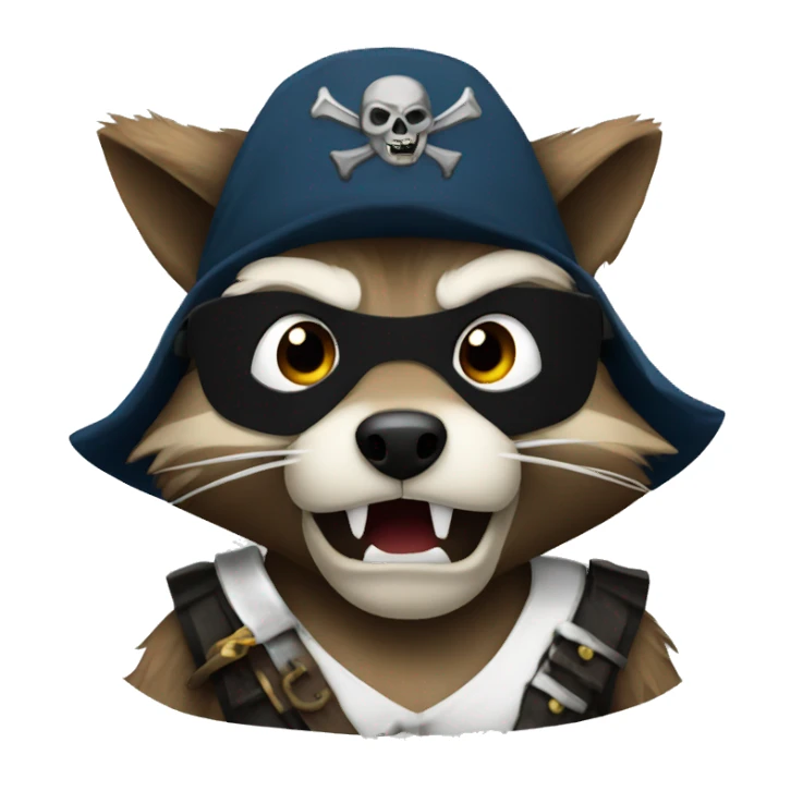 Angry raccoon pirate sticker