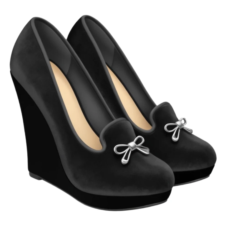Black slippers with 3 inch wedge heels sticker