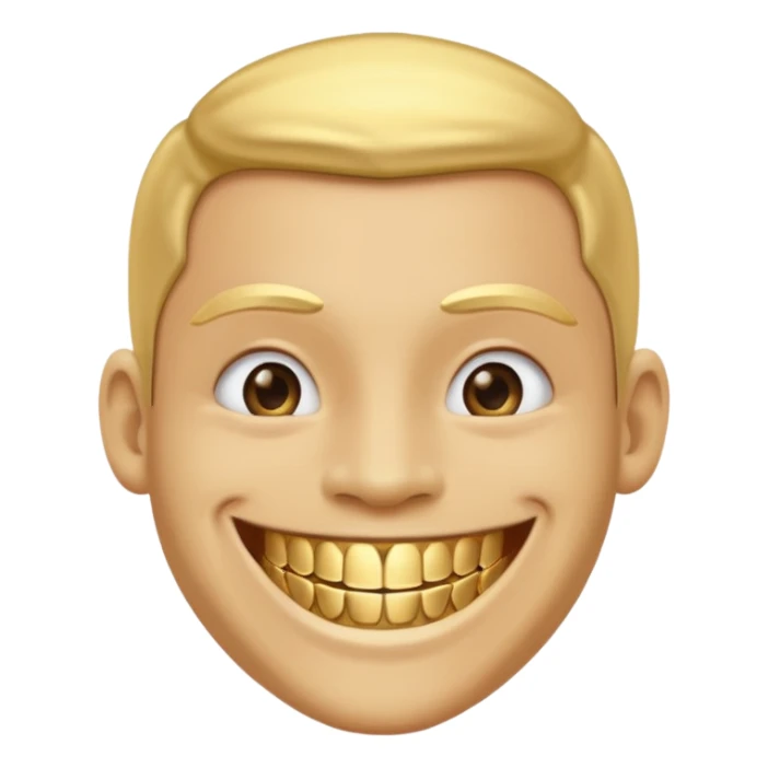 An emoji checking it's grillz lyk a rapper  sticker