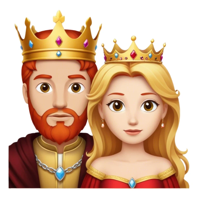 Red hair king blonde queen sticker