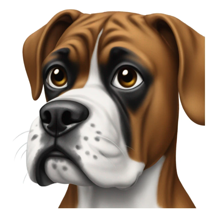 Black and white boxer dog closeup sticker