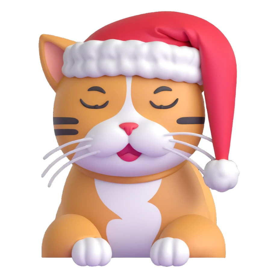 a cat dreaming about christmas holidays sticker