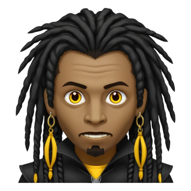 Faça um vampiro negro com dreadlocs com a ponta amarela  sticker