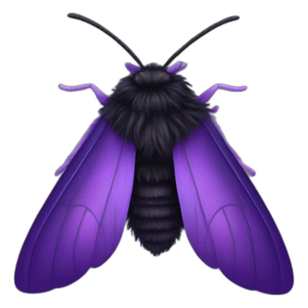 Black and purple fluffy moth sticker