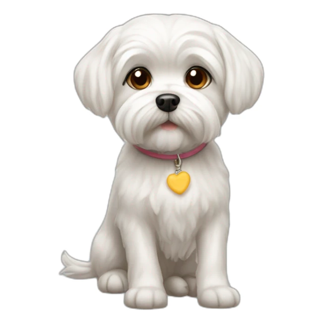 maltese dog short haired love cheese sticker