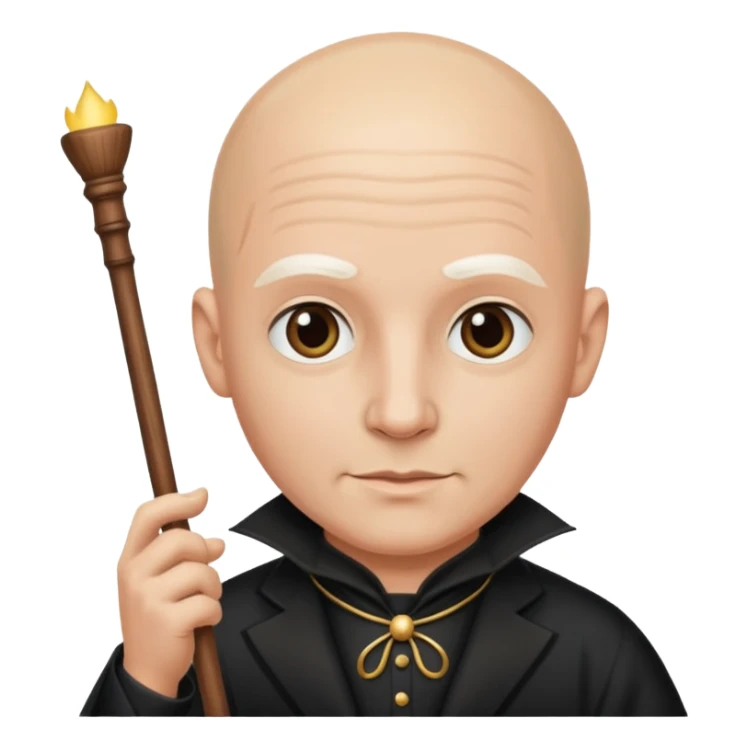 magician with stick   bald  sticker