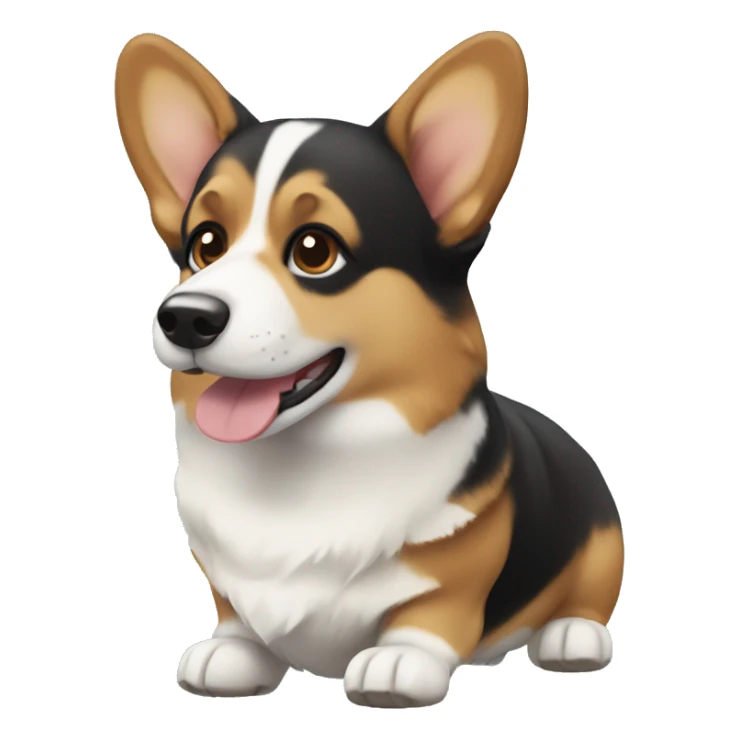 Black, tan, and white corgi sticker