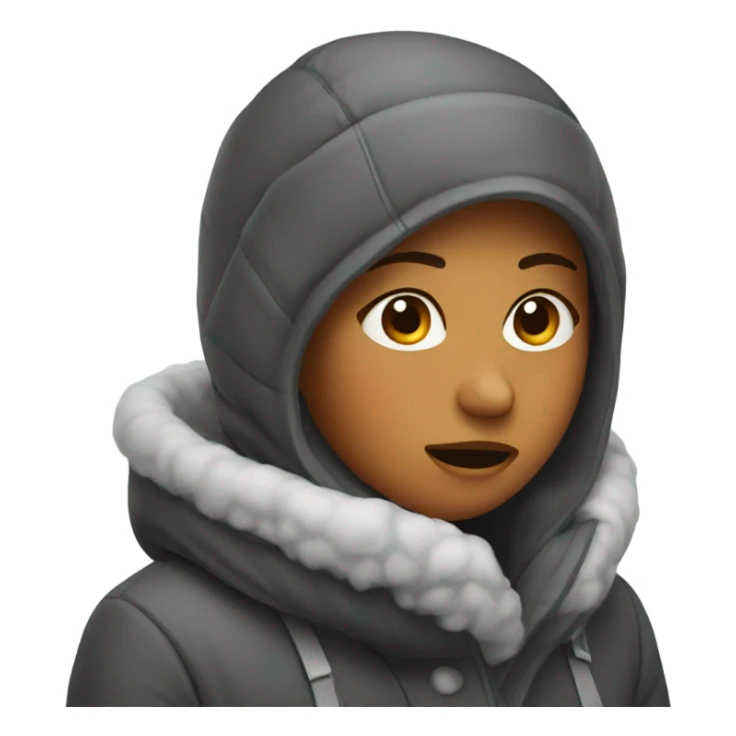 Girl trying to get warm sticker