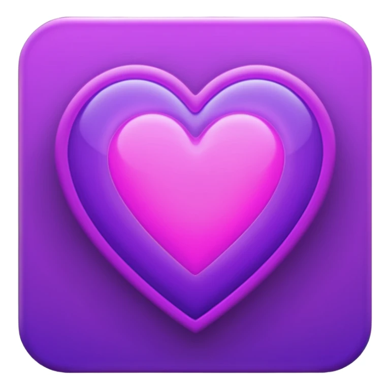 purple heart with a neon glow sticker