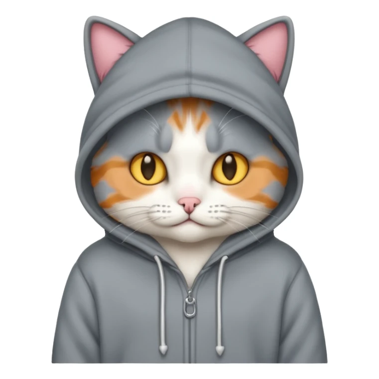 Cat wearing a hoodie sticker