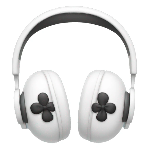 white headphones with bows sticker