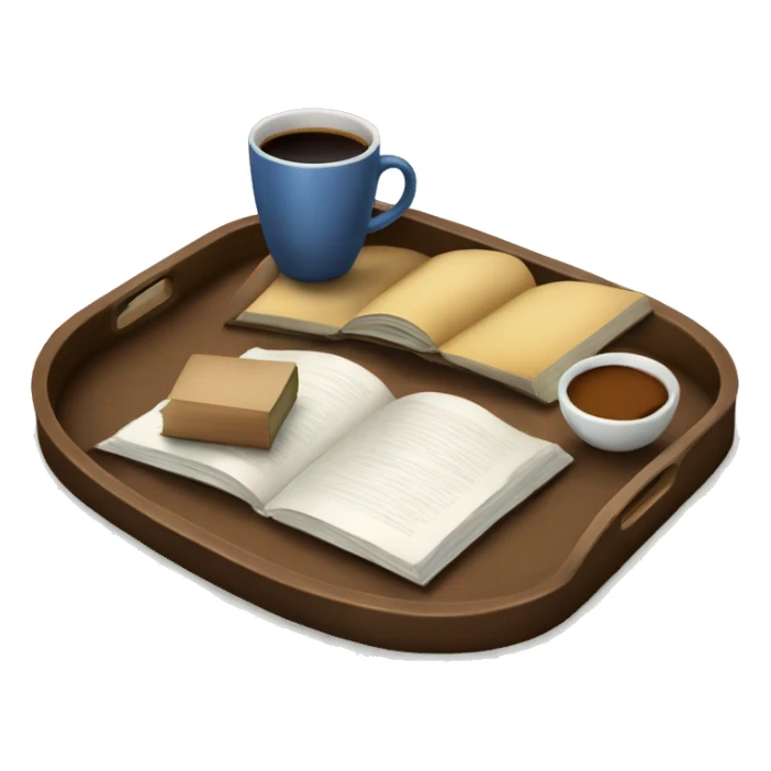 the tray with book and coffee on it sticker