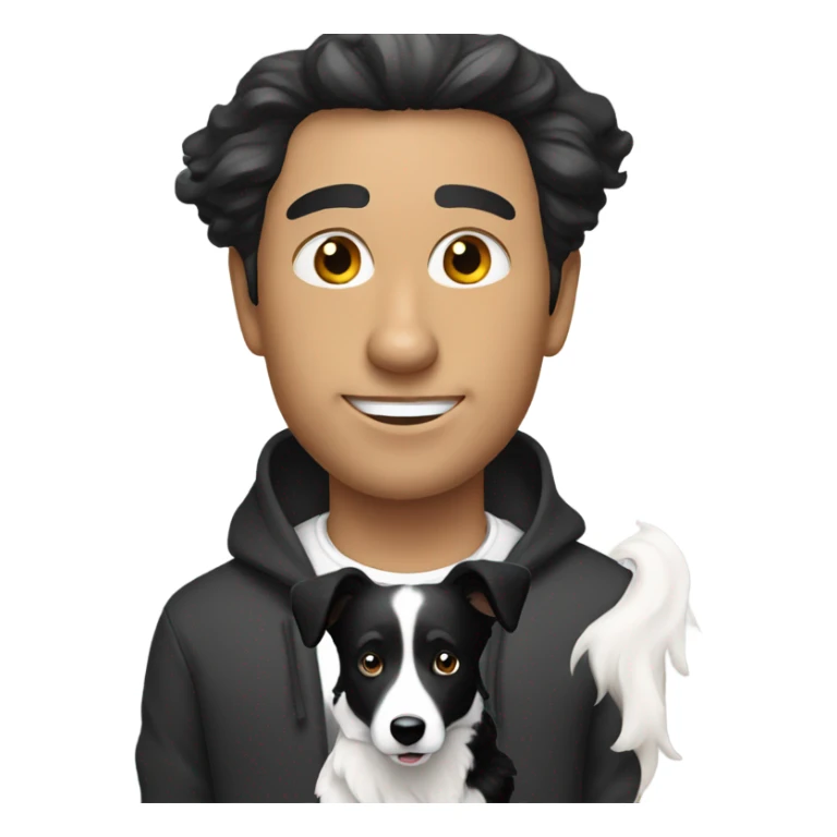 a man with a Black and White Border Collie
 sticker
