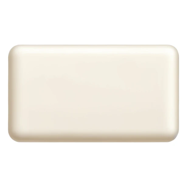 White soap bar with minimal label, pastel background sticker