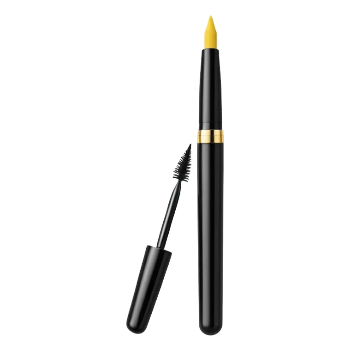 mascara pen with colorful brush sticker