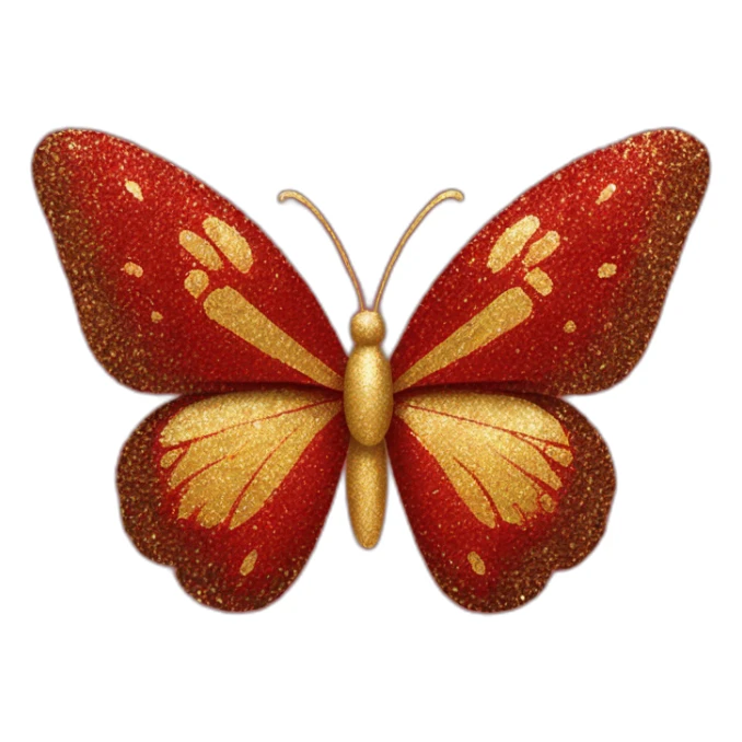red and gold glitter butterfly sticker