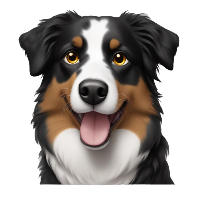 black tri australian shepherd with dots on nose sticker