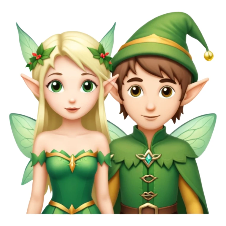 a fairy and elf together sticker