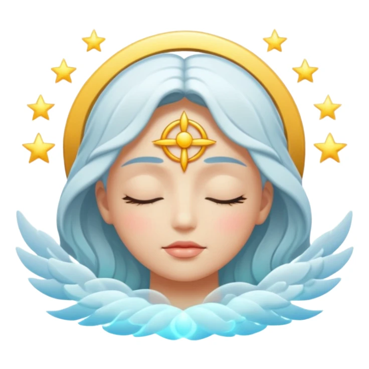 closed eye with a glowing symbol above sticker