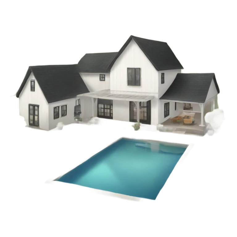 modern farmhouse with pool sticker