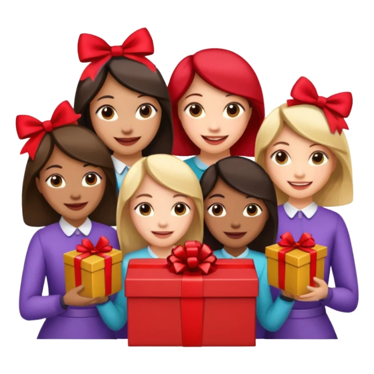 woMen with Gift box  sticker
