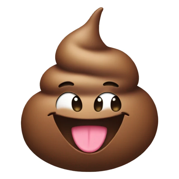 poop with a laughing face and blush sticker