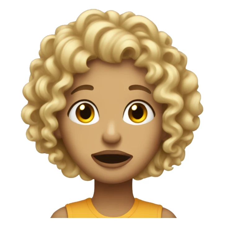 curly hearted dirty blonde saying idk sticker