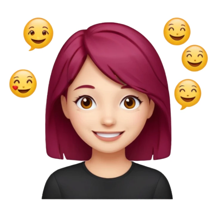 Maroon hair girl emojis sticker