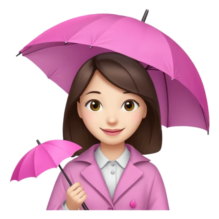 Girl with pink umbrella sticker