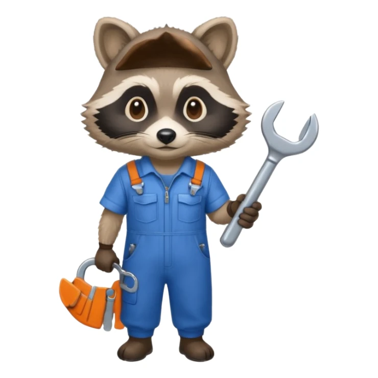 raccoon mechanic sticker