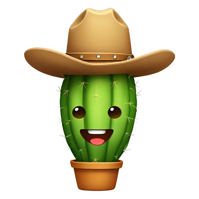Cute cactus character with a cowboy hat sticker