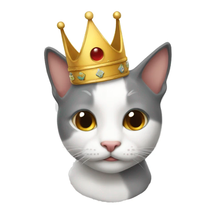 Un gato con una corona sticker