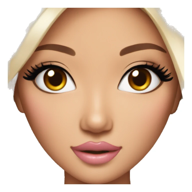 asian glamorous barbie slightly tan lashes sticker