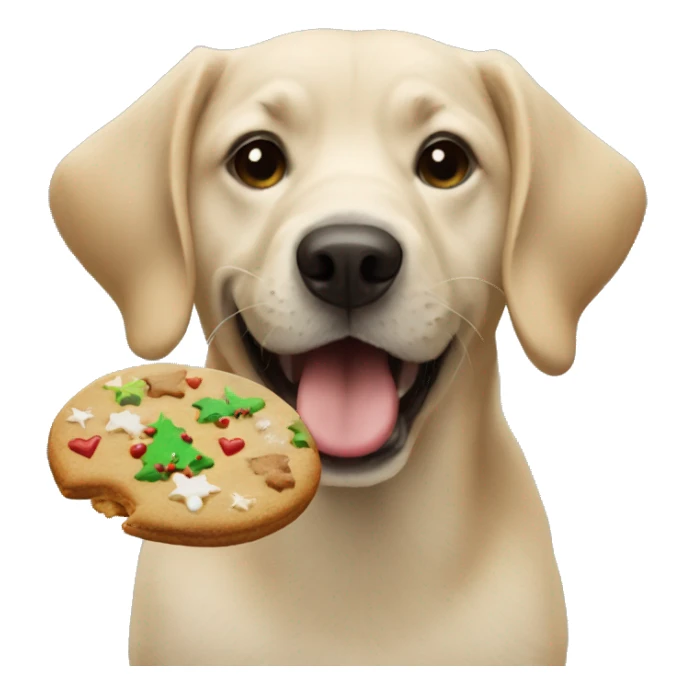 Dog eating christmas cookie sticker