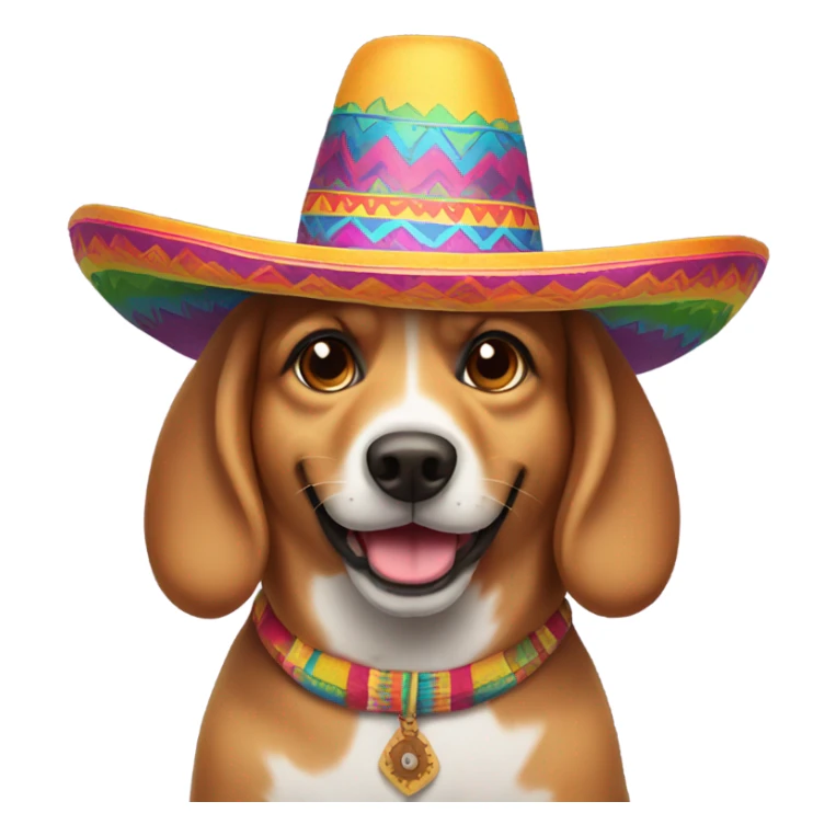Dog wearing sombrero sticker