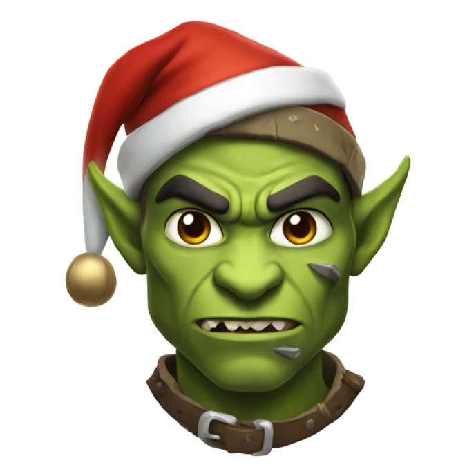 Fierce Orc ranger wearing santa hat sticker