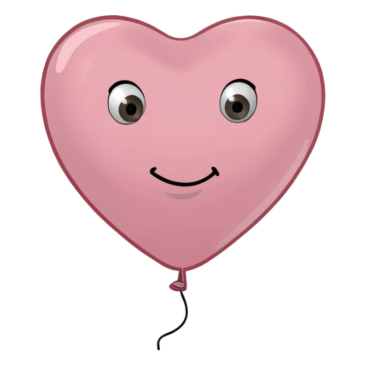 Pink balloon heart sticker