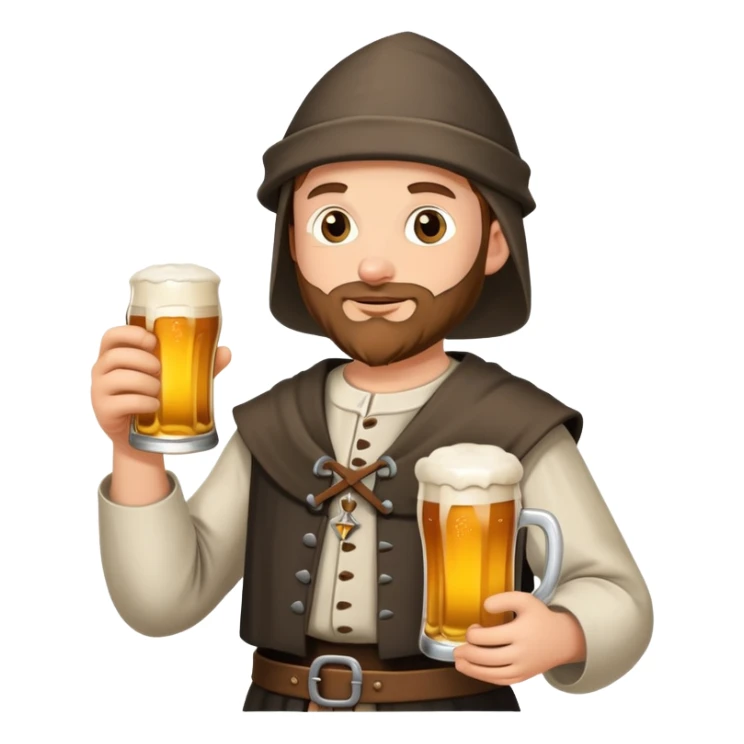 medieval pilgrim with bottle of beer sticker