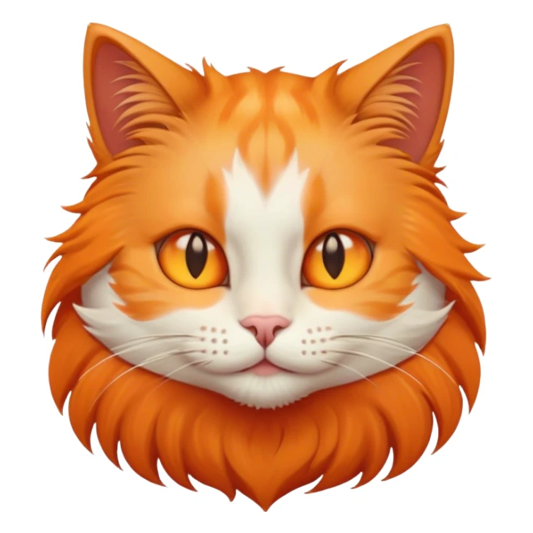Long hair cat orange sticker