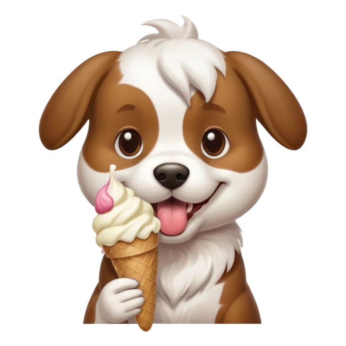 Dog eating ice cream  sticker