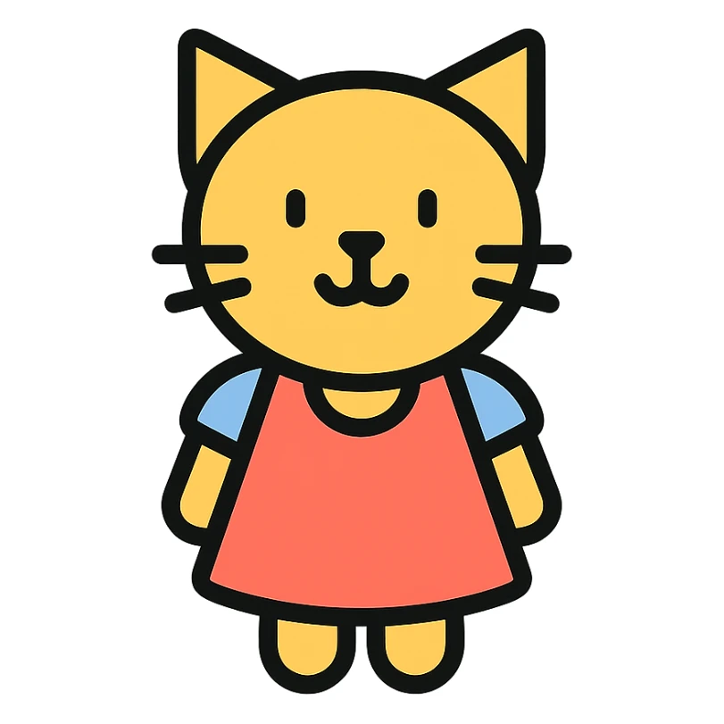 a cat wearing a dress sticker