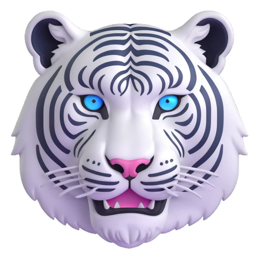 White siberian tiger with blue eyes sticker