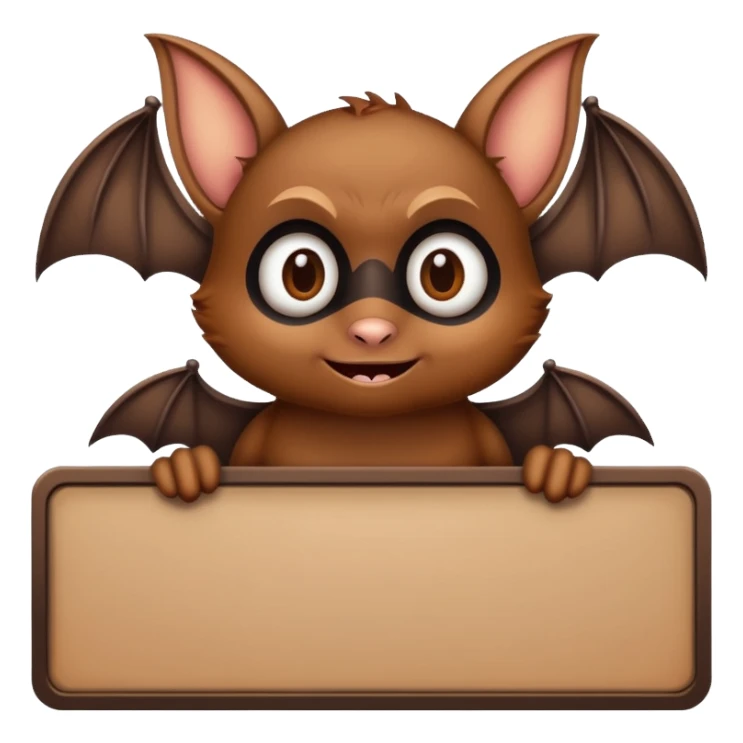 Bat holding large blank sign sticker