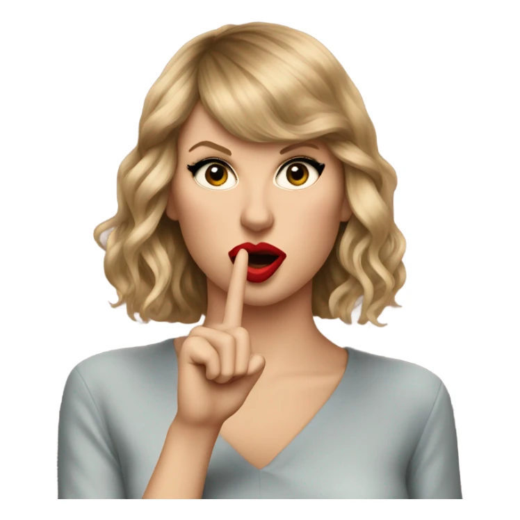 Taylor swift shushing, actioning to someone to be quiet  sticker